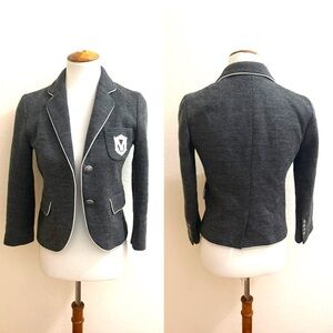 Club Monaco Charcoal Blazer with White Piping